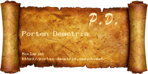 Porten Demetria névjegykártya